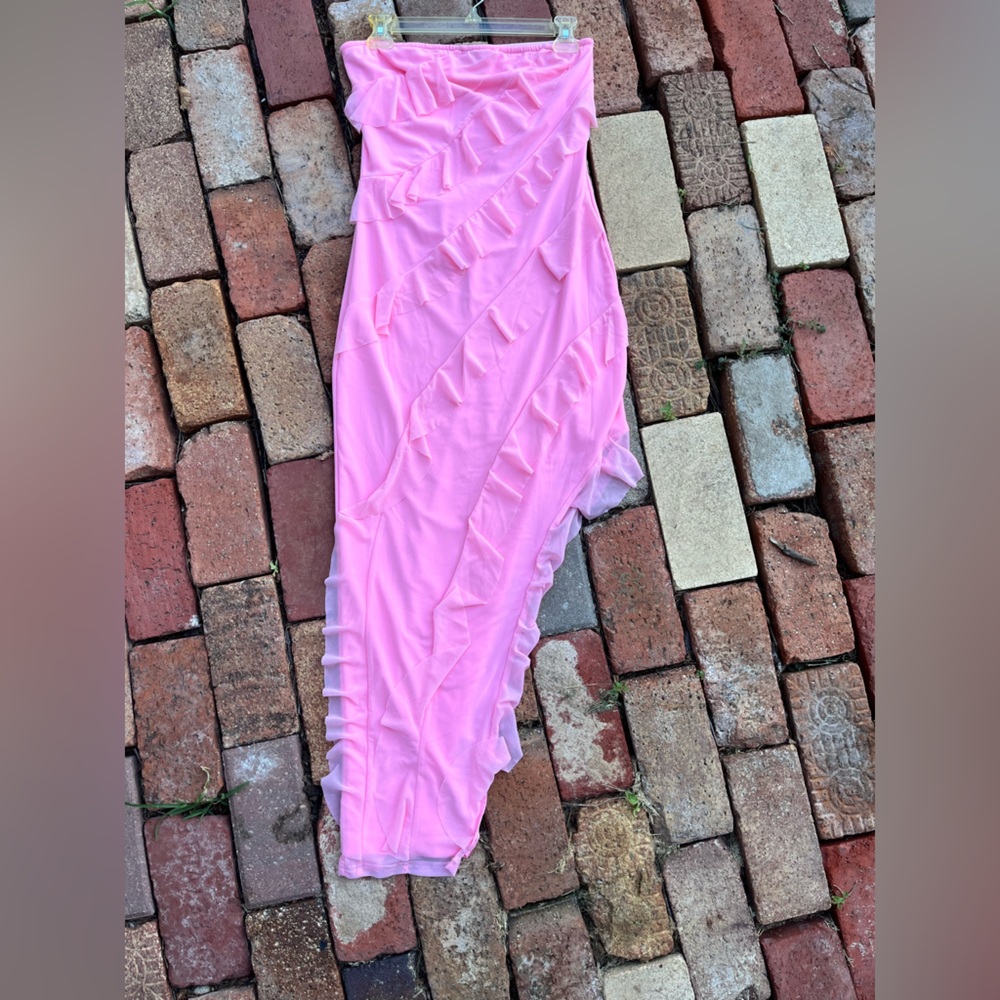 Pink Ruffled sleeveless dress